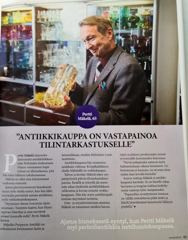 Antiikkikauppa on vastapainoa tilintarkastukselle